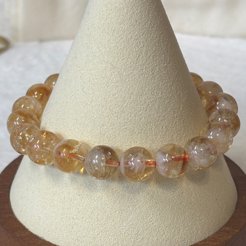 10mm High Quality Genuine Citrine Gemstone Bracelet